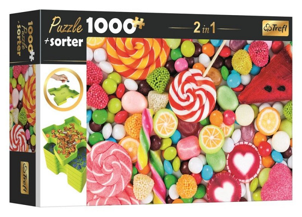 Puzzle s třídičem 2v1: Sladkosti 1000 dílků