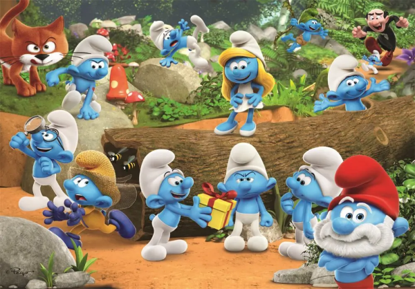 Puzzle Šmoulové: Veselá parta 104 dílků