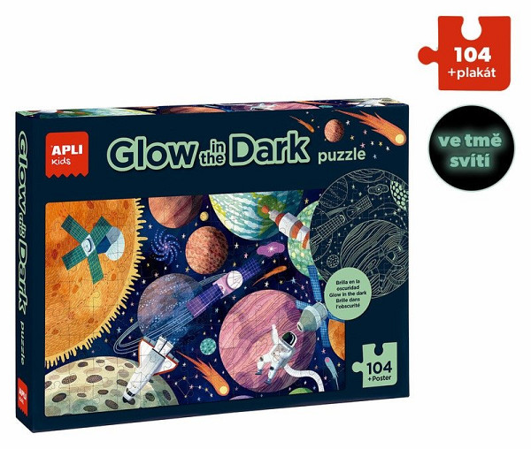 Puzzle svítící ve tmě Sluneční soustava 104 dílků