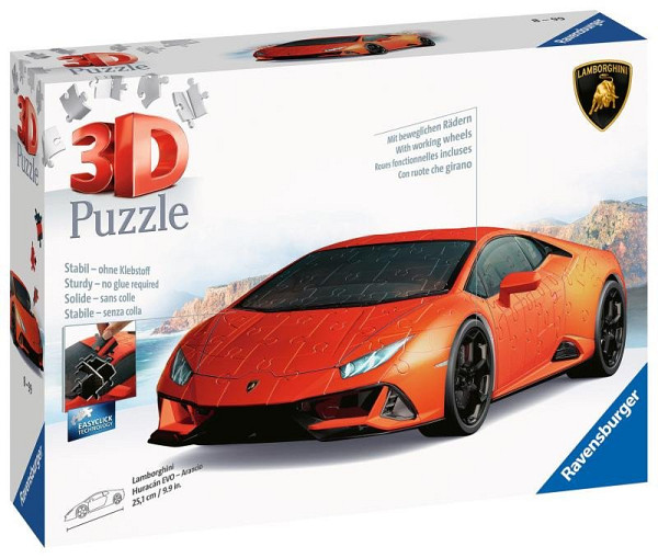 3D Puzzle: Lamborghini Huracán EVO oranžové 108 dílků