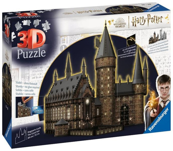 3D Puzzle: Harry Potter Bradavický hrad/Velká síň 540 dílků (noční edice)