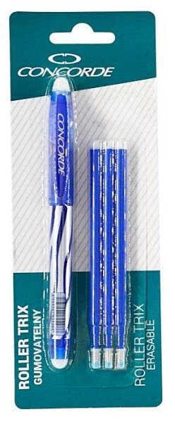 Roller CONCORDE Trix gumovatelný, modrý + 3 ks náplně