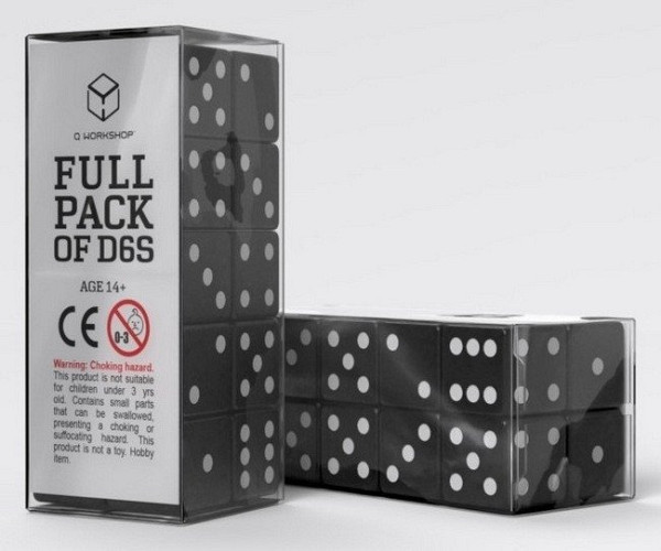 Sada 20 kostek D6 - Černobílé