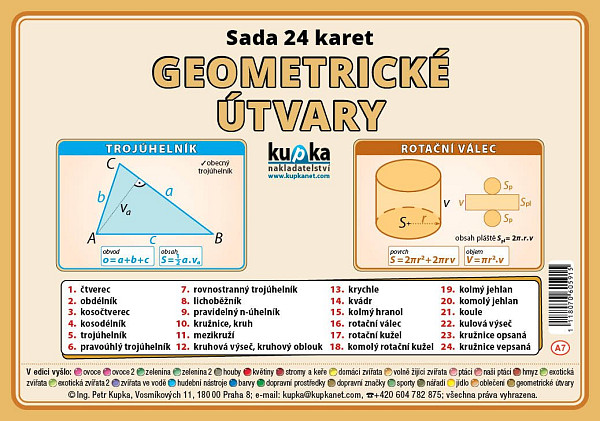 Sada 24 karet - geometrické útvary