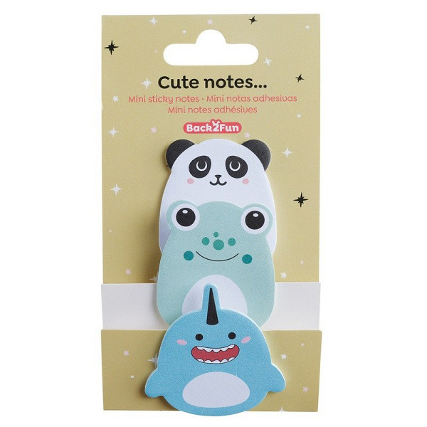 Sada samolepicích mini bločků Happy - mix motivů, 3 ks, blistr, mix barev