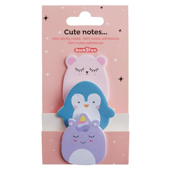 Sada samolepicích mini bločků Joy - mix motivů, 3 ks, blistr, mix barev