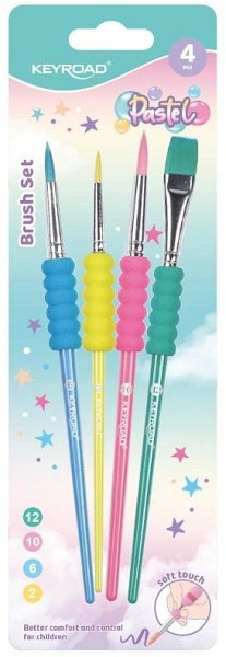 Sada štětců KEYROAD Pastel - 4 ks