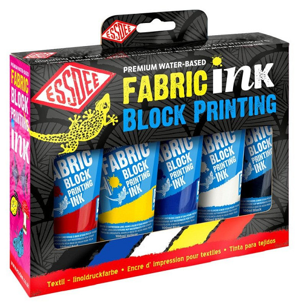 Sada textilních barev na linoryt 5x100 ml