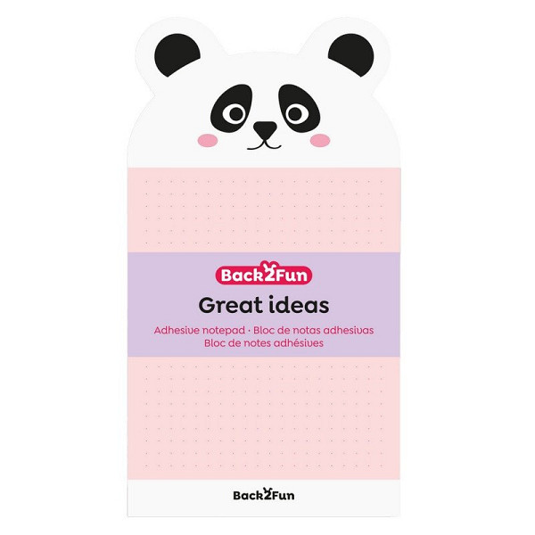 Samolepicí bloček - Panda, 60 listů, 90 g, tečky, mix barev