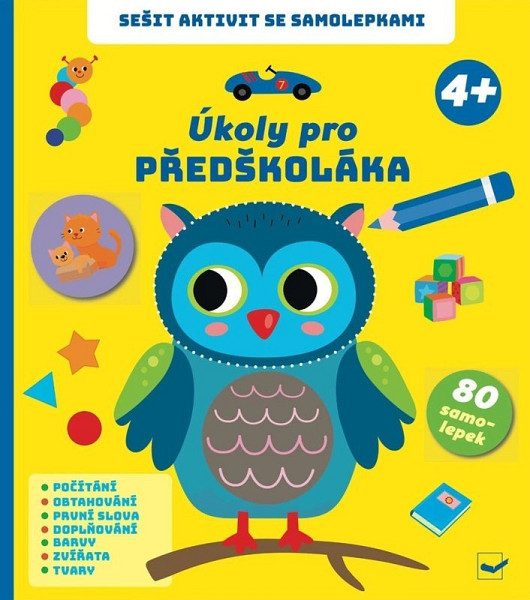 Sešit aktivit se samolepkami Úkoly pro předškoláka 4+