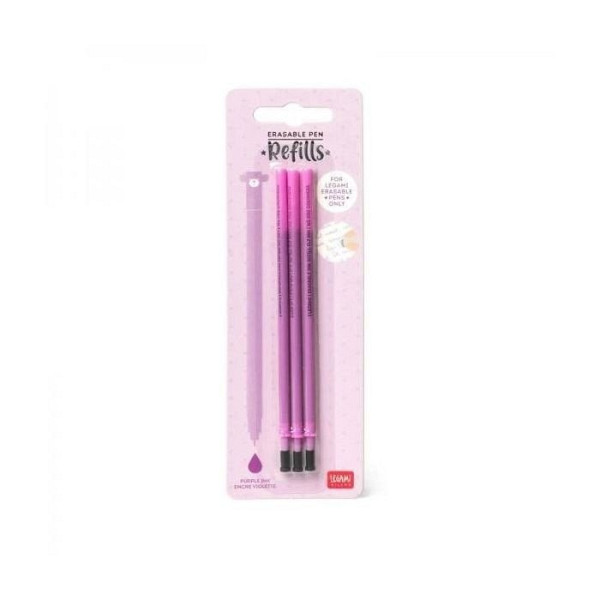 Set náhradních náplní do gumovatelných per Legami - fialová (3 kusy)