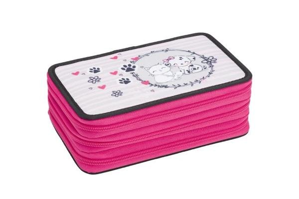 Školní penál třípatrový Cute Pets