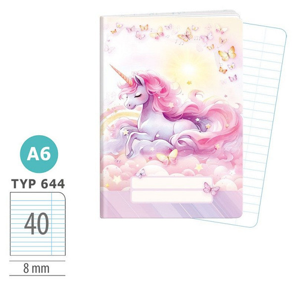 Školní sešit A6, 40 listů, typ 644 Sweet Dreams