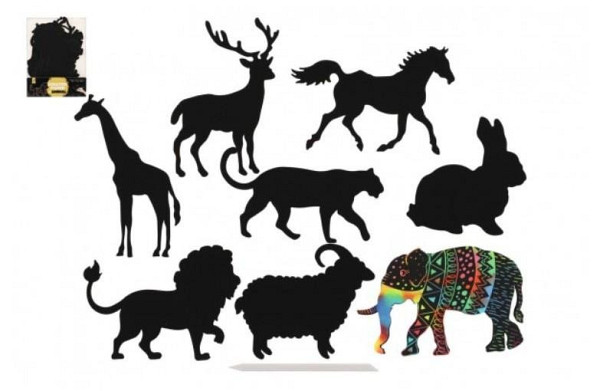 Škrabací obrázek Zvířata/8 ks