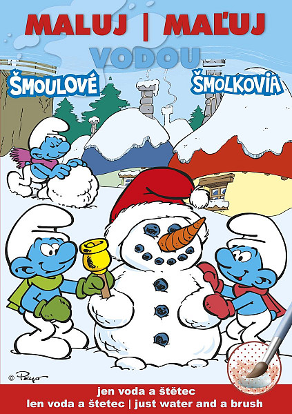 Šmoulové 2 zimní - Maluj vodou A5