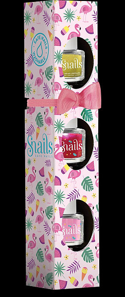Snails Dárková sada dětských laků na nehty Mini - Flamingo 3 x 7 ml