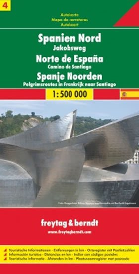 Spanien Nord, Jakobsweg/Španělsko-sever,Svatojakubská cesta 1:400T/automapa