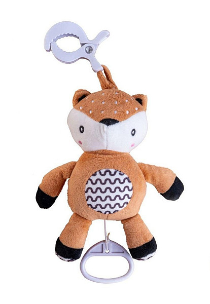 Srneček natahovací hrací strojek plyš - závěs na postýlku/kočárek