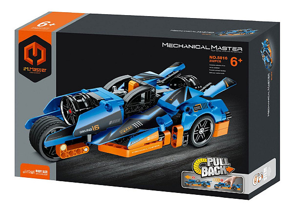 Stavebnice tříkolka na zpětné natažení 202 dílků