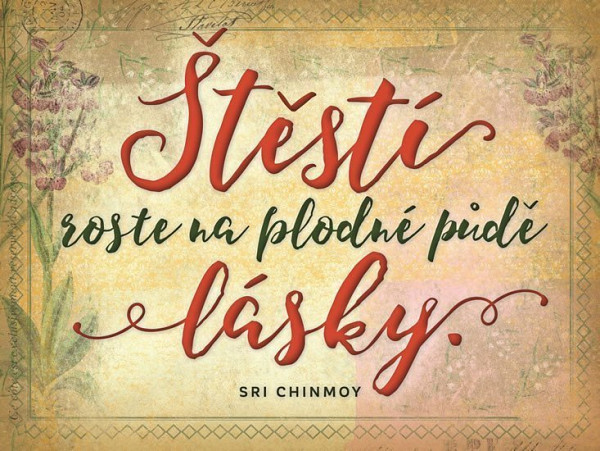 Plechová cedulka - Štěstí roste na plodné půdě lásky
