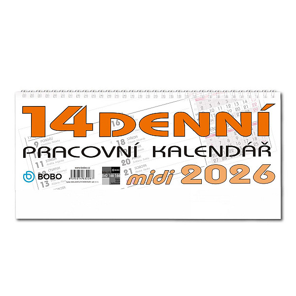 Stolní kalendář 2026 pracovní MIDI 14denní