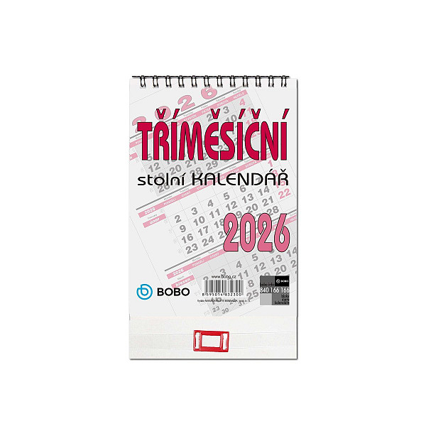 Stolní kalendář 2026 tříměsíční