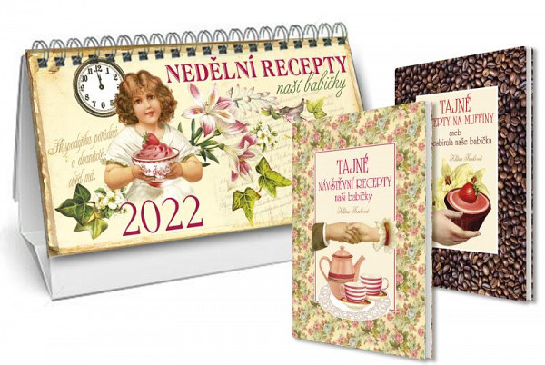Stolní kalendář nedělní menu 2022 + Tajné recepty na muffiny + Tajné návštěvní recepty