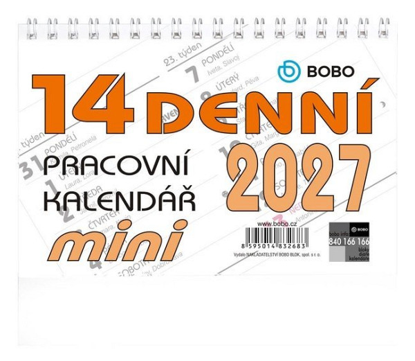 Stolní pracovní kalendář 2027 MINI 14denní