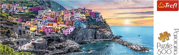Trefl Puzzle Vernazza při západu slunce, Itálie 500 dílků Panoramatické