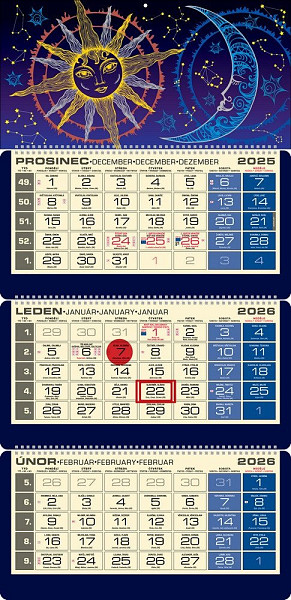 Tříměsíční kalendář 2026 LUXUS - MOON