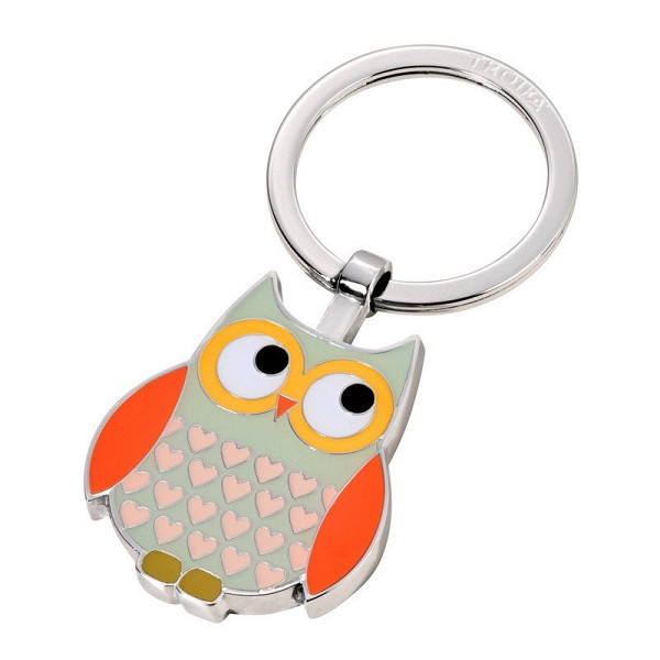 Troika klíčenka - sova (kovová, mix barev)