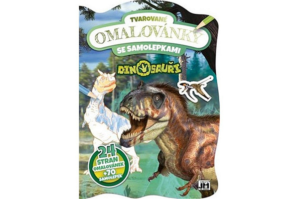 Tvarované omalovánky se samolepkami - Dinosauři