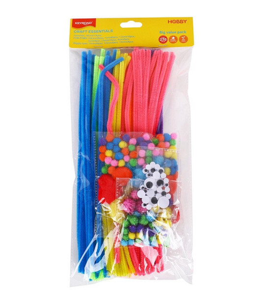 Tvořivá sada KEYROAD - bambulky, drátky a oči