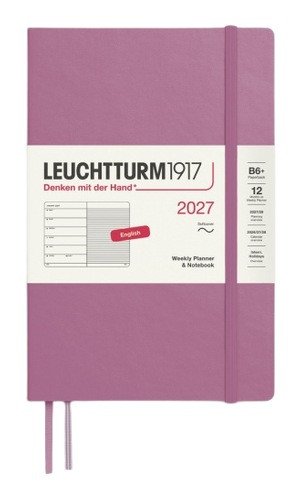 Týdenní plánovač & Zápisník Dusty Rose, Paperback B6+ 2027, Softcover, anglicky