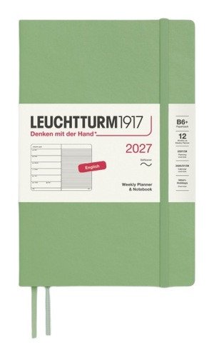 Týdenní plánovač & Zápisník Sage, Paperback B6+ 2027, Softcover, anglicky
