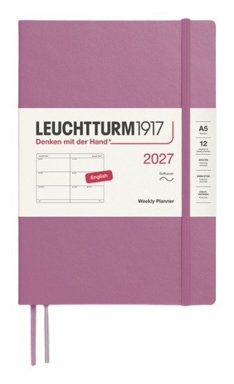 Týdenní plánovač Dusty Rose, Medium A5 2027, Softcover, anglicky