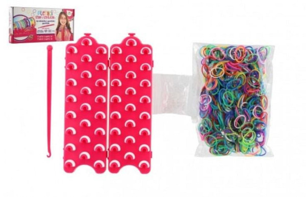 Udělej si svůj náramek - gumičky 600 ks + náčiní + pletací stav