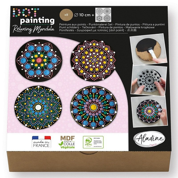 Velká sada na tečkování mandal Aladine - 8 kruhů