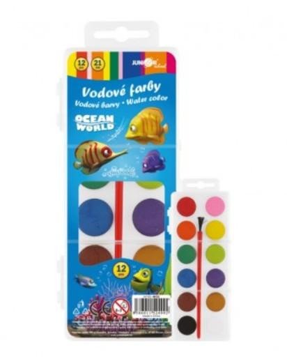 Vodové barvy Ocean World/12 barev se štětcem