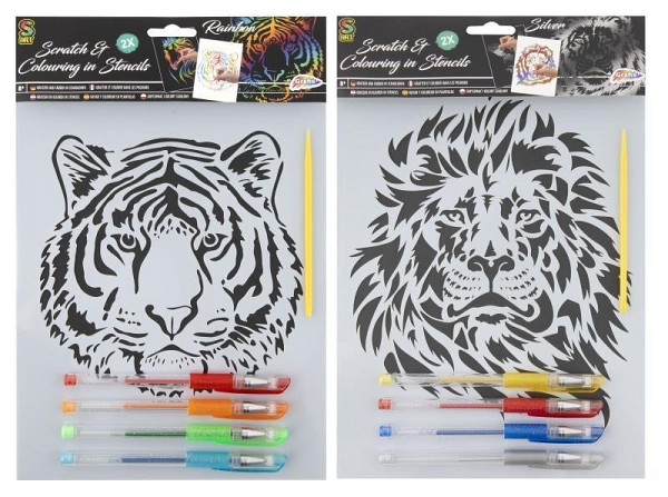 Vyškrabávací/vymalovávací obrázky s gelovými pery (mix motivů)