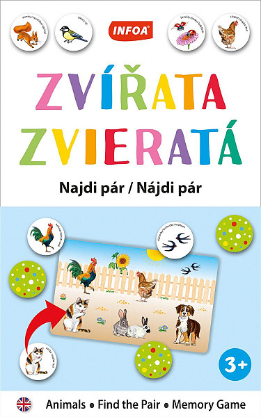 Výuková hra (krabička) Najdi pár - Zvířata / Zvieratá