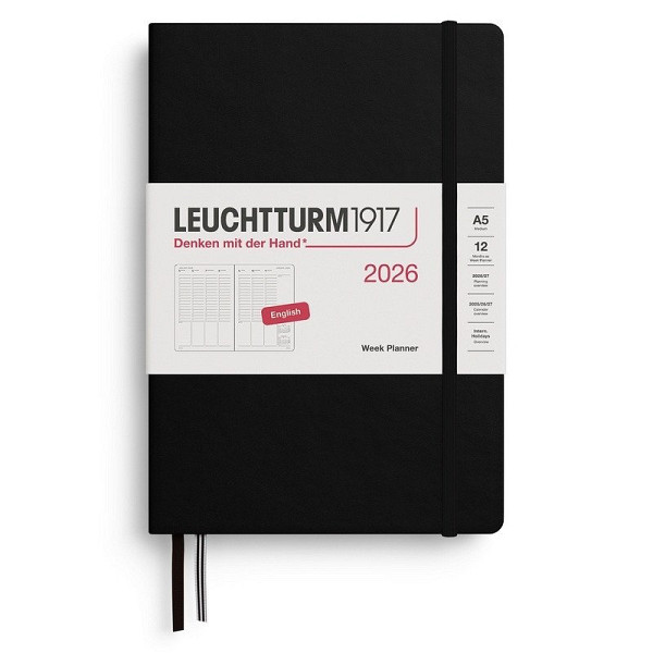 Week Planner 2026 Medium (A5) Black