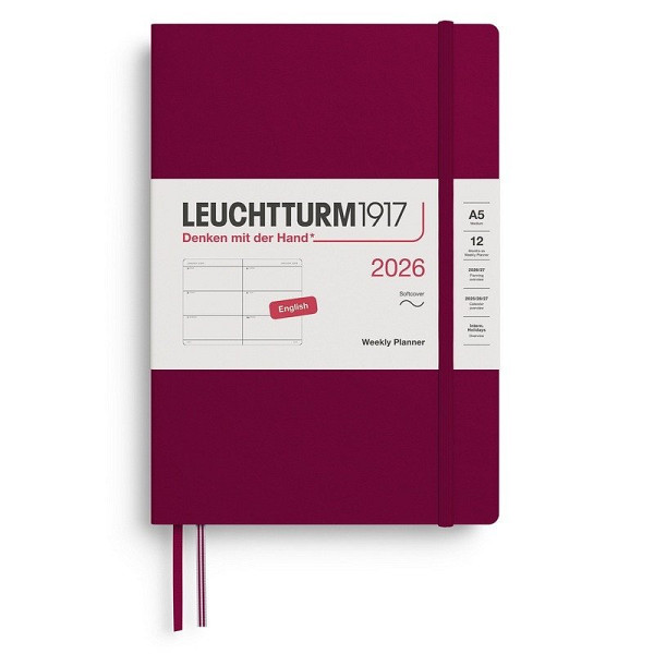 Weekly Planner 2026 Medium (A5) Port Red