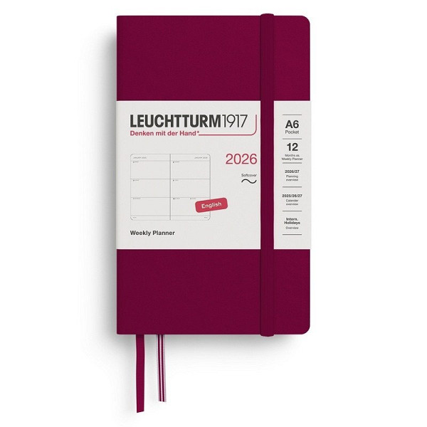 Weekly Planner 2026 Pocket (A6) Port Red