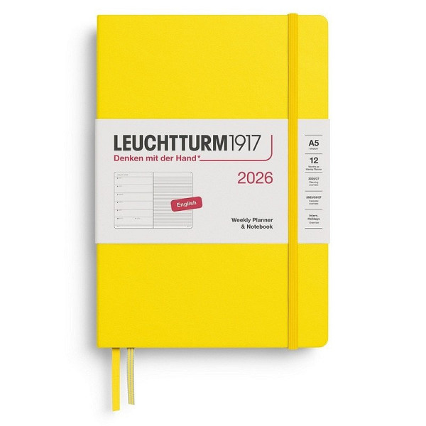 Weekly Planner & Notebook 2026 Medium (A5) Lemon