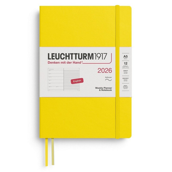Weekly Planner & Notebook 2026 Medium (A5) Lemon
