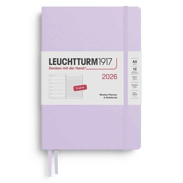 Weekly Planner & Notebook 2026 Medium (A5) Lilac
