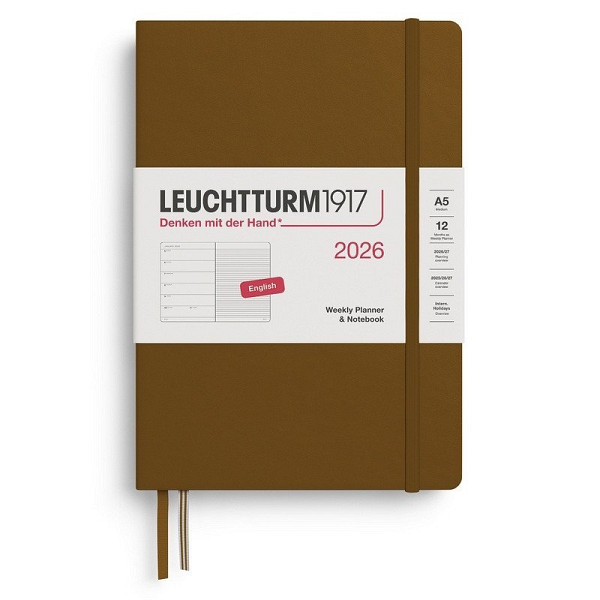 Weekly Planner & Notebook 2026 Medium (A5) Spice Brown