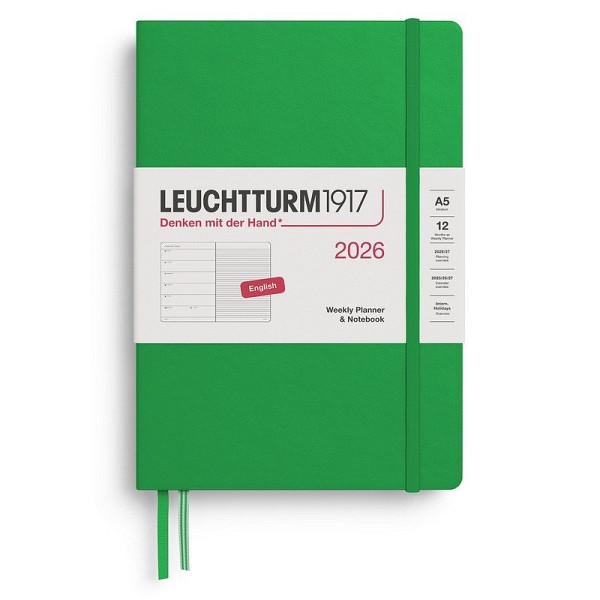 Weekly Planner & Notebook 2026 Medium (A5) Spring Leaf