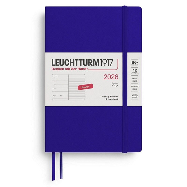 Weekly Planner & Notebook 2026 Paperback (B6+) Ink